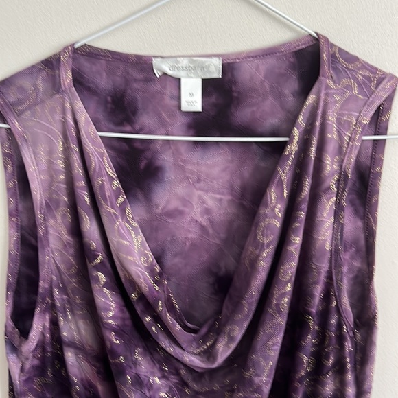Sleeveless dressy top by DressBarn. Size M. Gold & purple. - Picture 2 of 6